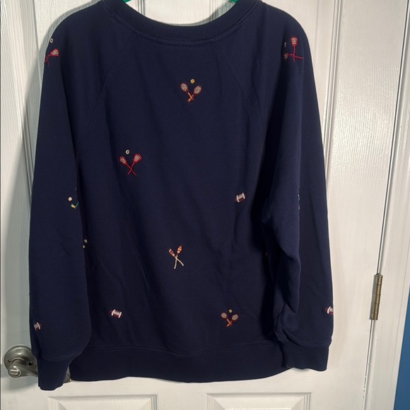 Lou & Grey Boxy Blue Hoodie with Red Accents - Picture 5 of 5